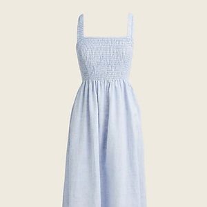 J Crew - Smocked Beach Dress in Linen - NWT - Size: L